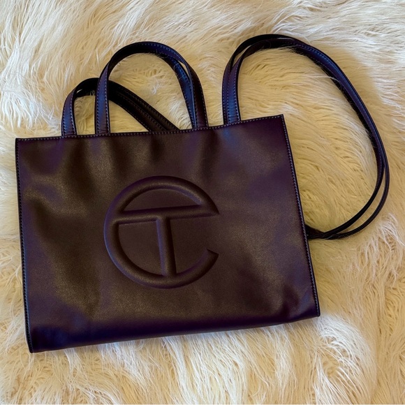 Telfar Medium Eggplant Shopping Bag - Picture 1 of 12